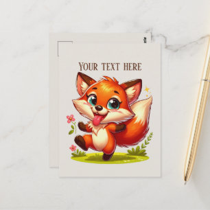 Süße Wandernde Fuchs Liebhaber individuell anpassb Postkarte