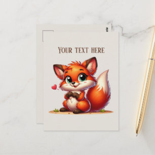 Süße Wandernde Fuchs Liebhaber individuell anpassb Postkarte