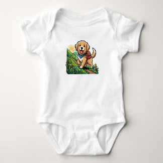Süße Wanderung Golden Retriever Welpen Abenteuer Baby Strampler