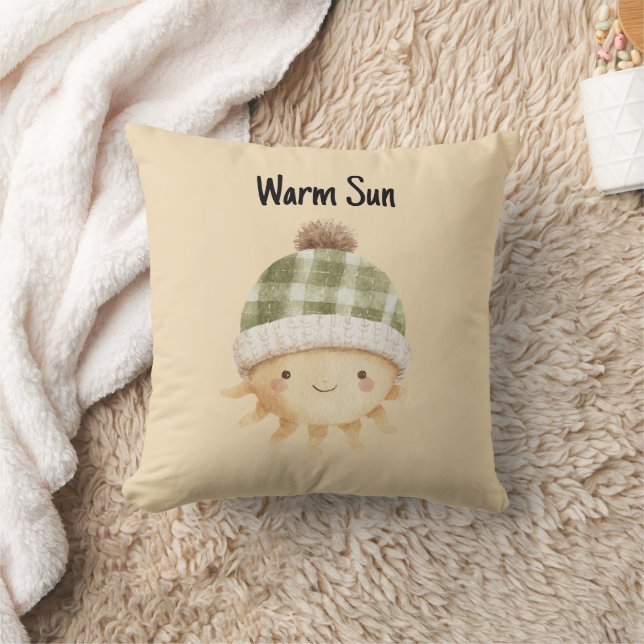 Süße warme Sonne mit Hut Kissen (Decke)
