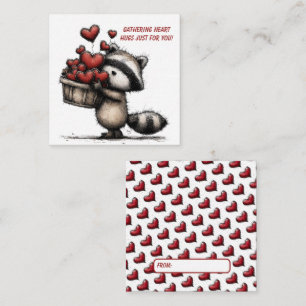 Süße Waschbär-Valentinskarte Mitteilungskarte