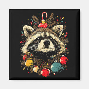Süße Waschbär-Weihnachtsdekoration Festliche Xmas- Magnet
