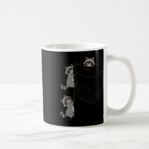 Süße Waschbären klettern in Taschen-Spaß-Design Kaffeetasse