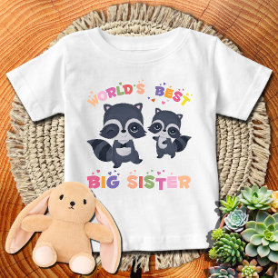 Süße Waschbären 🦝 Weltbeste große Schwester Baby T-shirt