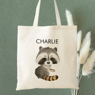 Süße Waschbärkinder - personalisierte Tasche