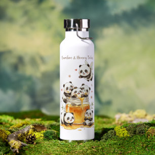 Süße Wasserfarbe-Baby-Pandas und Honigglas-Edelsta Trinkflasche