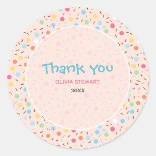 Süße Wasserfarbe Baby Sprinkle Danke Runder Aufkleber