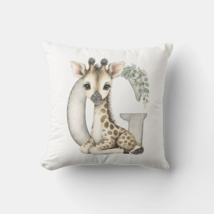Süße Wasserfarbe-Baby-Tier-Alphabet-Giraffe Kissen