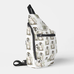 Süße Wasserfarbe-Baby-Tiere mit Alphabet-Pinguin Crossbody Bag