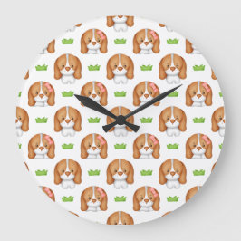 Süße Wasserfarbe Beagle-Hund-Wanduhr Große Wanduhr