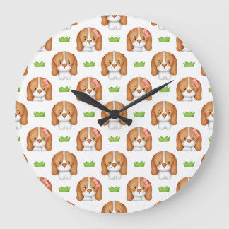 Süße Wasserfarbe-Beagle-Hund-Wanduhr Große Wanduhr