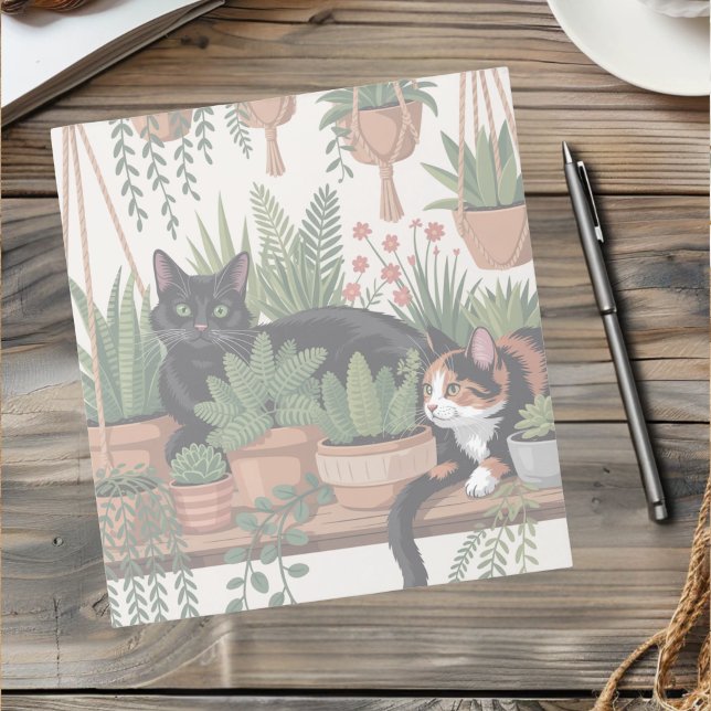 Süße Wasserfarbe Botanische Katze Notizblock (Von Creator hochgeladen)