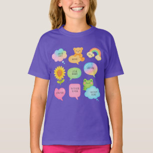 Süße Wasserfarbe Charaktere Sprechblase Chat-Wolke T-Shirt