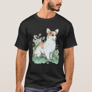 Süße Wasserfarbe Corgi Kirschblüten-Hunderasse Flo T-Shirt