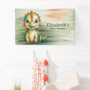 Süße Wasserfarbe Dinosaurier-Baby-Party Begrüßung Banner
