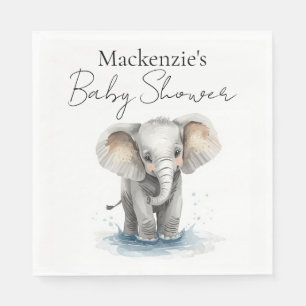 Süße Wasserfarbe-Elefanten-Baby-Party Serviette