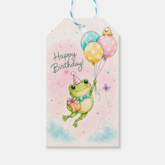 Süße Wasserfarbe-Frosch-Geburtstags-Geschenkanhäng Geschenkanhänger