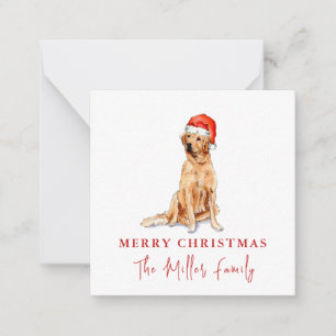 Süße Wasserfarbe Golden Retriever Weihnachten Mitteilungskarte