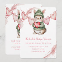 Süße Wasserfarbe-Hasen-Baby-Party