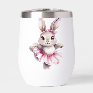 Süße Wasserfarbe-Hasen-Ballerina-Geburtstag