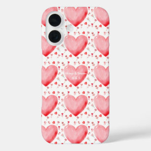 Süße Wasserfarbe-Herz-Valentins-Telefonhülle iPhone 16 Hülle