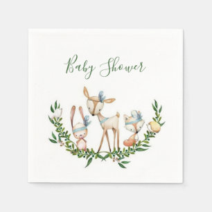 Süße Wasserfarbe-Hirsch-Baby-Party-Servietten Serviette