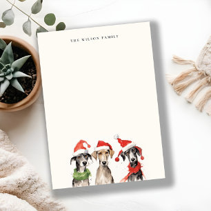 Süße Wasserfarbe Hund Fluffig und Hell Weihnachten Mitteilungskarte
