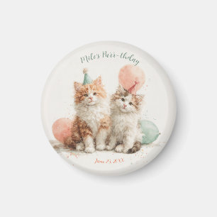 Süße Wasserfarbe-Kätzchen-Party-Katzen-Geburtstag Magnet
