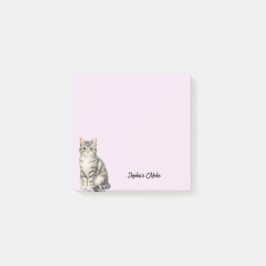 Süße Wasserfarbe-Katze Mädchen-Trendy Maßgeschneid Post-it Klebezettel