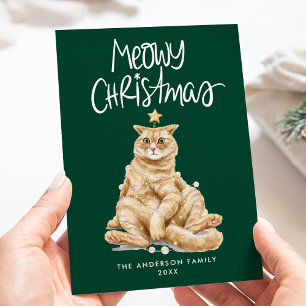 Süße Wasserfarbe-Katze Meowy Weihnachten Nicht-Fot