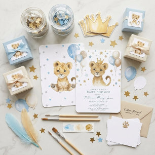 Süße Wasserfarbe König Löwe Baby Shower Einladung