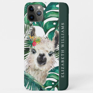Süße Wasserfarbe-Lama Tropisches Monstera-Blatt Case-Mate iPhone Hülle