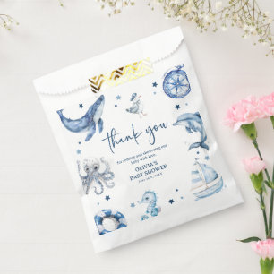 Süße Wasserfarbe Maritime Junge Baby Shower Geschenktütchen