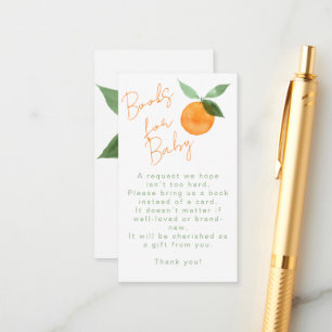 Süße Wasserfarbe Orange Bücher Für Baby Shower Begleitkarte