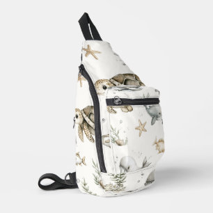 Süße Wasserfarbe-Ozean-Baby-Tiere  Crossbody Bag