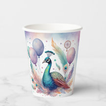 Süße Wasserfarbe-Pfau-Balloons Geburtstag