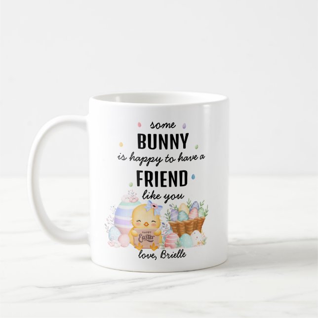 Süße Wasserfarbe Some Bunny Freundschaft Ostergesc Kaffeetasse (Links)