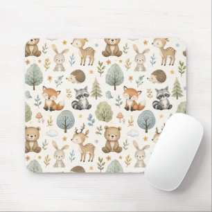 Süße Wasserfarbe-Waldtiere - Cottagecore Mousepad
