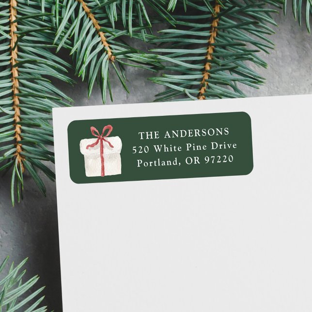Süße Wasserfarbe-Weihnachtsgeschenk-Rücksendeadres (Von Creator hochgeladen)