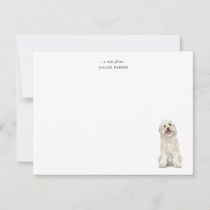Süße Wasserfarbe Weiße Golden Doodle Flat Dankeskarte