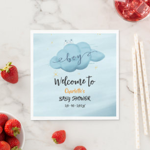 Süße Wasserfarbe-Wolken-Baby-Jungen-Party Serviette