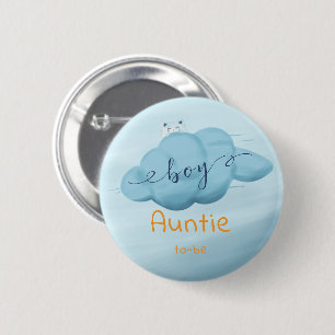 Süße Wasserfarbe-Wolken-Baby-Jungen-Shower-Tante-i Button