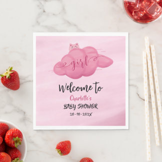 Süße Wasserfarbe-Wolken-Babymädchen-Shower-Serviet Serviette