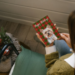 Süße Wasserfarbe Yorkshire Terrier Hund individuel Feiertagskarte