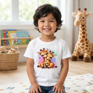 Süße Wasserfarbe-Zwillinge-Giraffen, die Kinder un Baby T-shirt