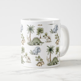 Süße Wasserfarben-Baby-Dinosaurier Jumbo-Tasse