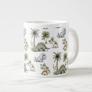 Süße Wasserfarben-Baby-Dinosaurier Jumbo-Tasse
