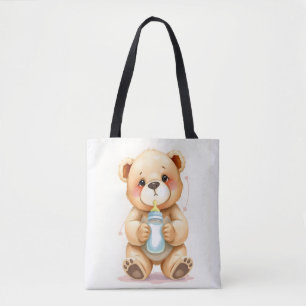 Süße Wasserfarben-Baby-Teddybär-Illustration