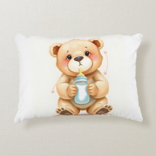 Süße Wasserfarben-Baby-Teddybär-Illustration Dekokissen