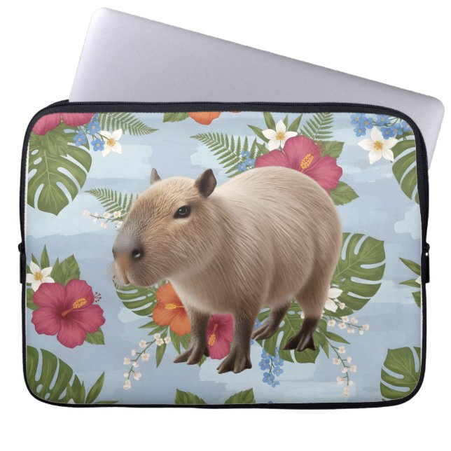 Süße Wasserfarben-Capybara-Tier-Illustration Laptopschutzhülle (Vorderseite)